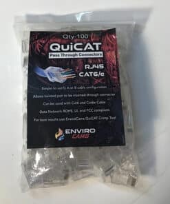 100 Count BAG QuiCAT RJ45 CAT6 Pass Through | EnviroCams