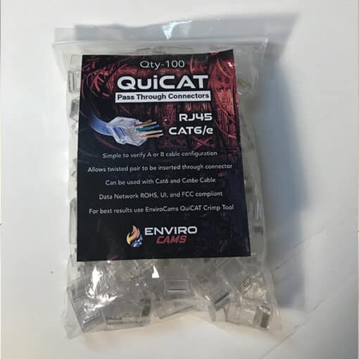 100 Count BAG QuiCAT RJ45 CAT6 Pass Through | EnviroCams