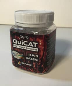 50 Count bottle QuiCAT RJ45 CAT6 Pass Through | EnviroCams