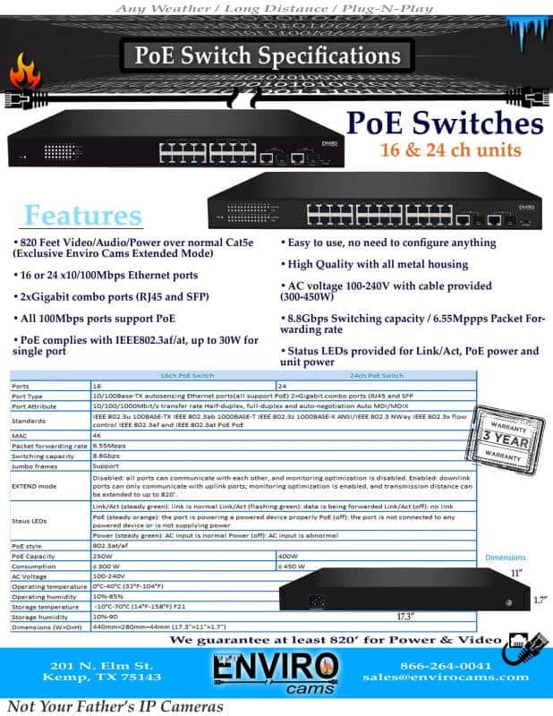 PoE Switch Specs | EnviroCams