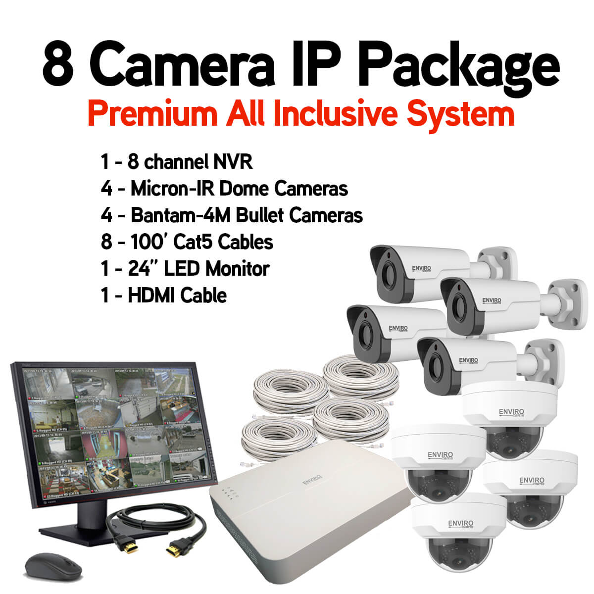 8 Camera IP Package | EnviroCams
