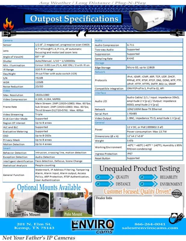 Outpost Spec Page 2 | EnviroCams