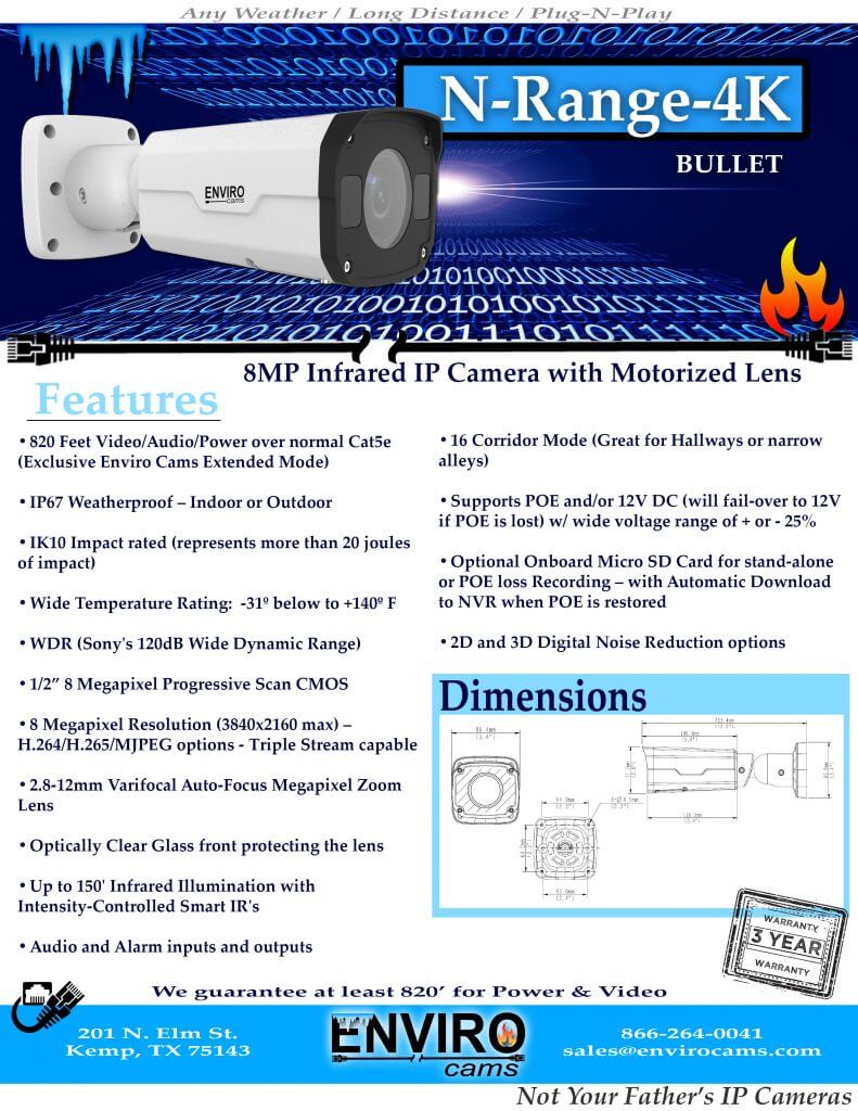 NRange 4K Spec Page | EnviroCams